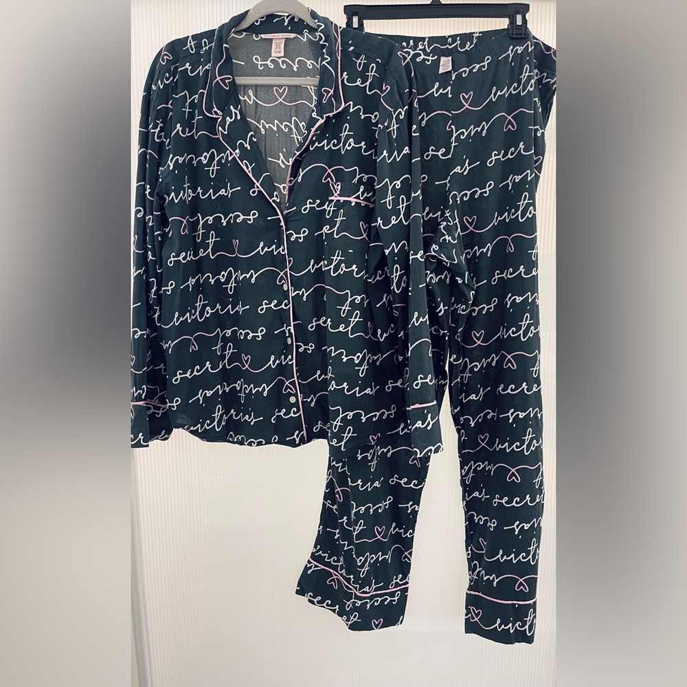 Victoria’s Secret Matching Pajama Set | Size XL | Gray Pink White